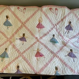 Vintage Boho Ballerina twin quilt girls ballet bedding